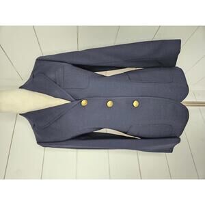 Vintage Stanley Blacker size 10 navy blue heavyweight blazer with gold buttons